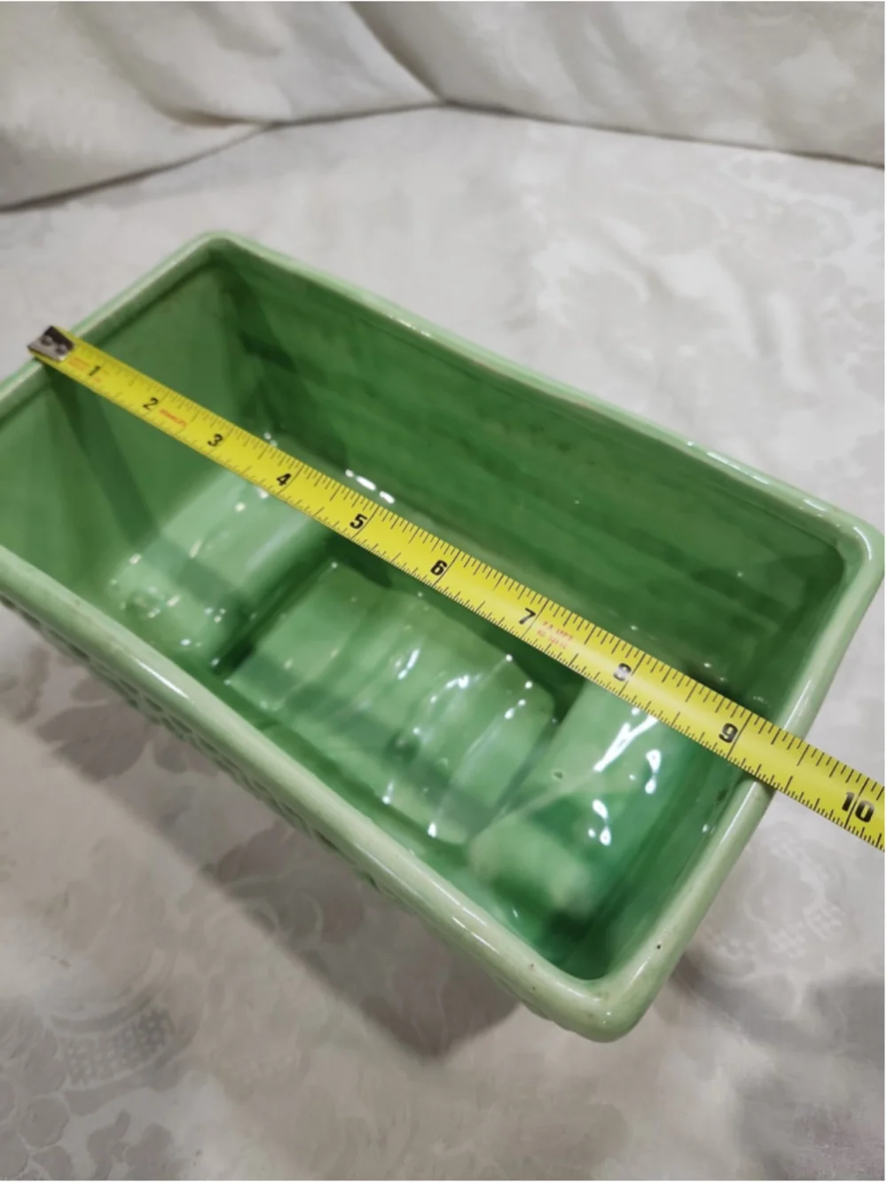 Vintage McCoy Pottery Planter Green Glazed Quilted MCM